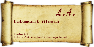 Lakomcsik Alexia névjegykártya